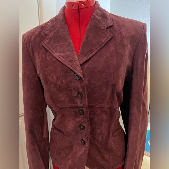 Women's Vintage I.E. Petite Mauve 100% Leather Jacket Size PXL (US 12-14) - Picture 3 of 16